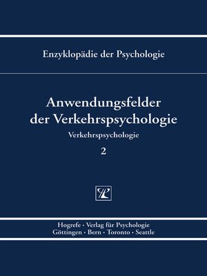 cover image of Anwendungsfelder der Verkehrspsychologie